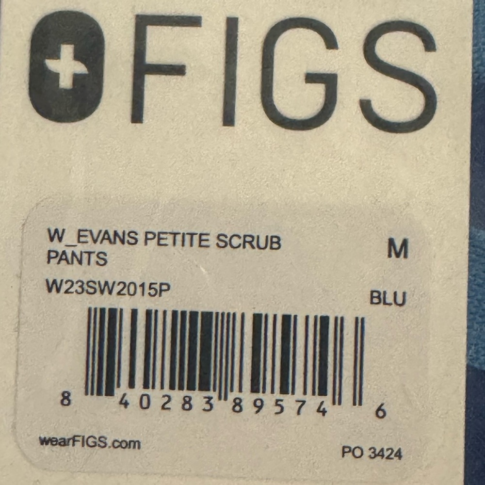 NWT FIGS Evans Skinny Scrub Pants Winning Blue Medium Petite - Picture 7 of 7